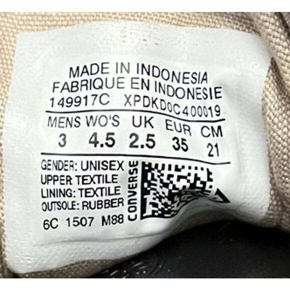 Converse All Star x Jack Purcell Fashion Sneakers Size 4.5 Womens Gray Black - Picture 5 of 5